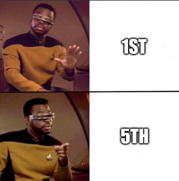 No 1st, yes 5th